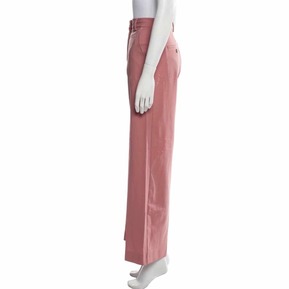 NWT Weekend Max Mara Size 2 Fauno 96% Wool Wide Leg Pants in Antique Rose pink - Picture 9 of 10